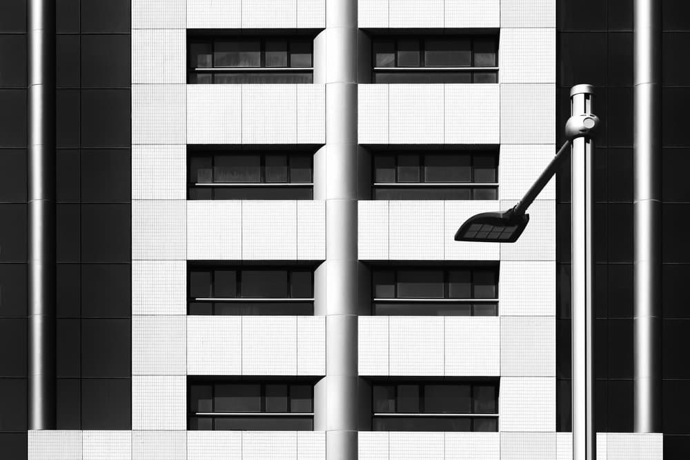 Modern Geometric Streetlamp by Hans-Wolfgang Hawerkamp — canvas wall art
