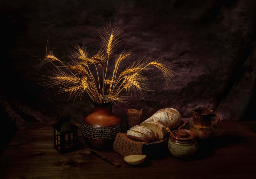 Rustic Wheat and Bread by Jie Cheng — canvas wall art