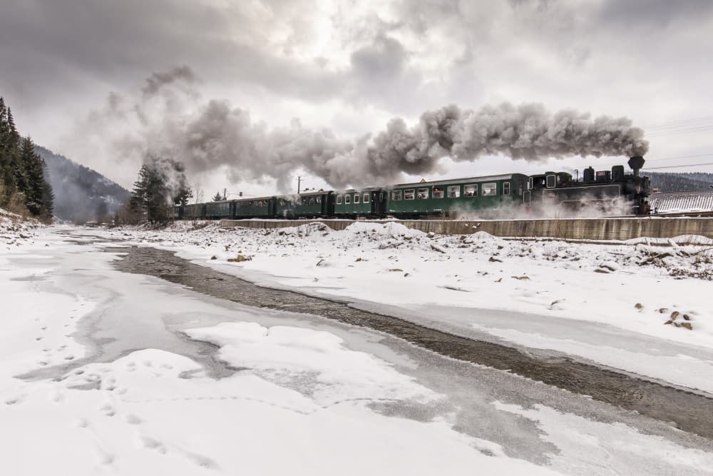 Old train of Bucovina, România by Dan Mirica — canvas wall art