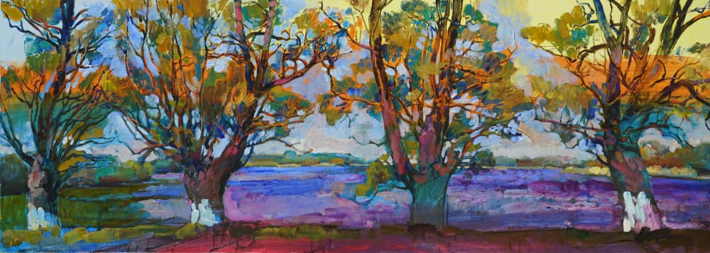 Vibrant Autumn Trees by Andrii Kutsachenko — canvas wall art