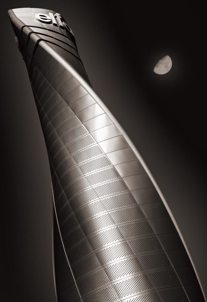 Twisting Tower Moon by Manuel Ponce Luque — canvas wall art