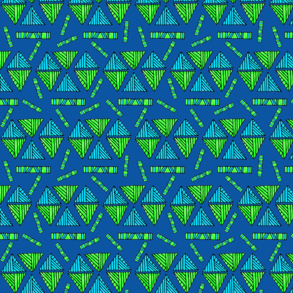 Vibrant Geometric Triangles by Michele Channell — canvas wall art