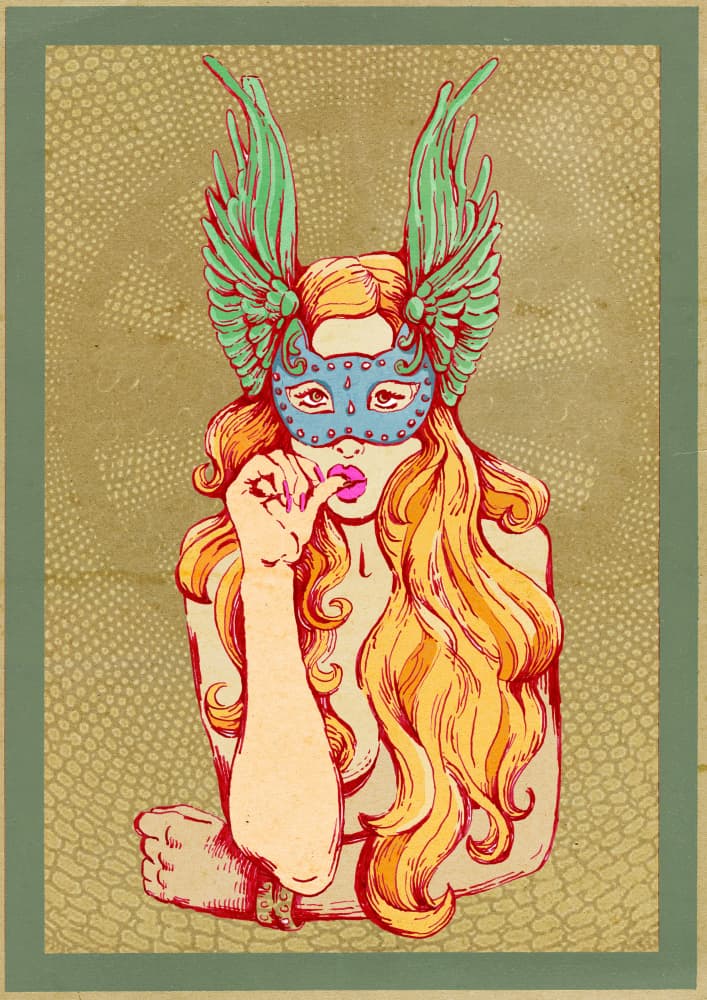 Mysterious Winged Woman by Olga Galeeva — canvas wall art