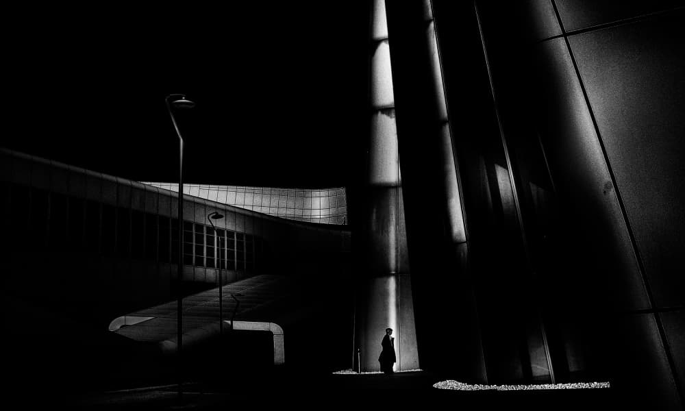 Dramatic Urban Silhouette by Antonio Grambone — canvas wall art
