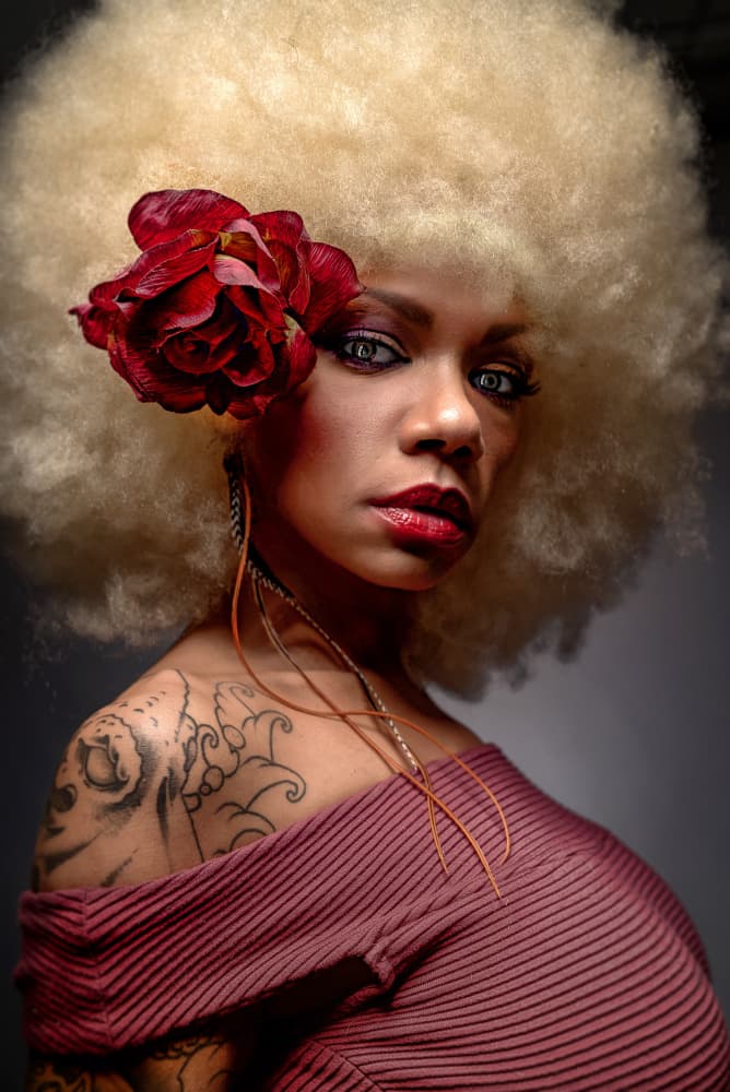 Striking Afro Woman by Klaus Tesching — canvas wall art