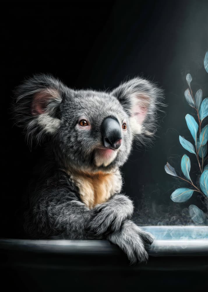 Sweet Koala Bath by Justyna Jaszke — canvas wall art