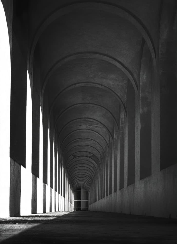 Long Archway Corridor by Claudio Moretti — canvas wall art