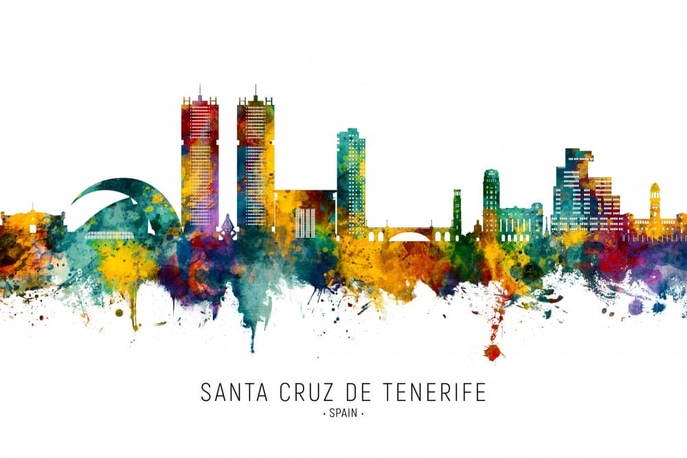 Vibrant Santa Cruz Skyline by Michael Tompsett — canvas wall art
