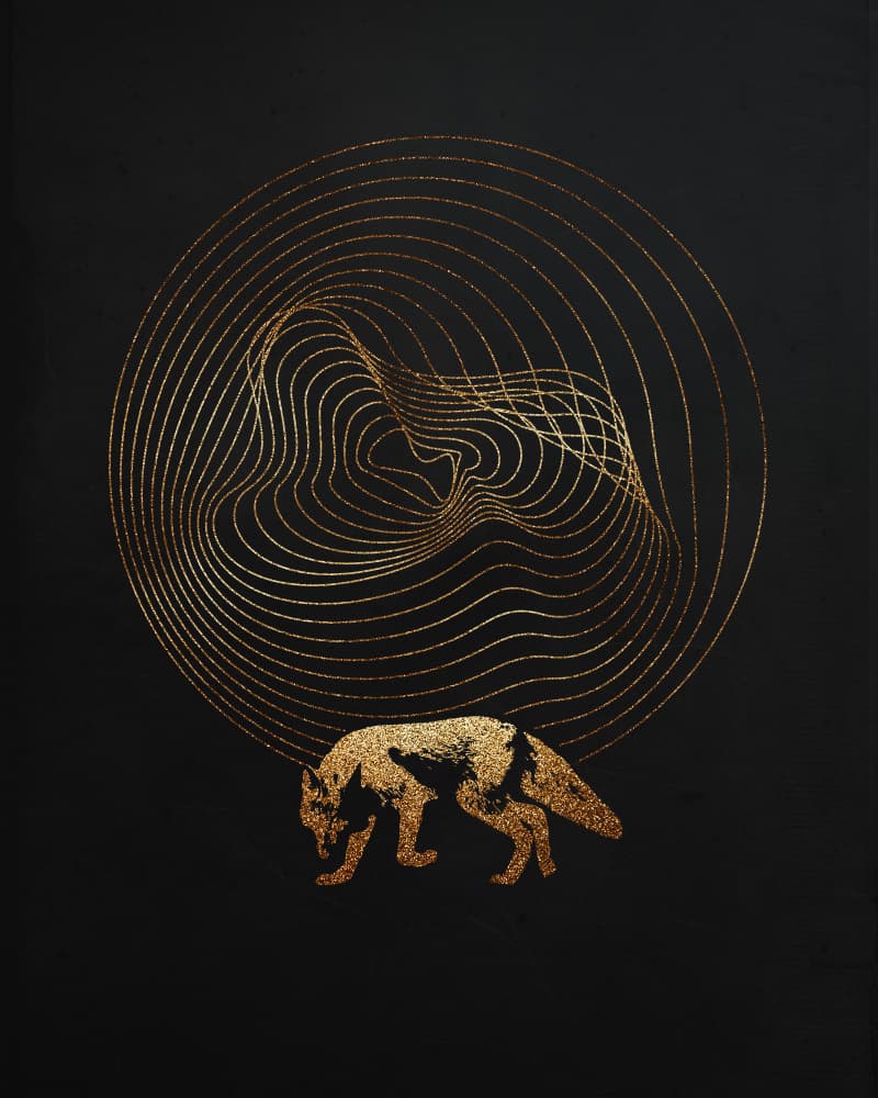 Golden Fox Abstract by Robert Farkas — canvas wall art