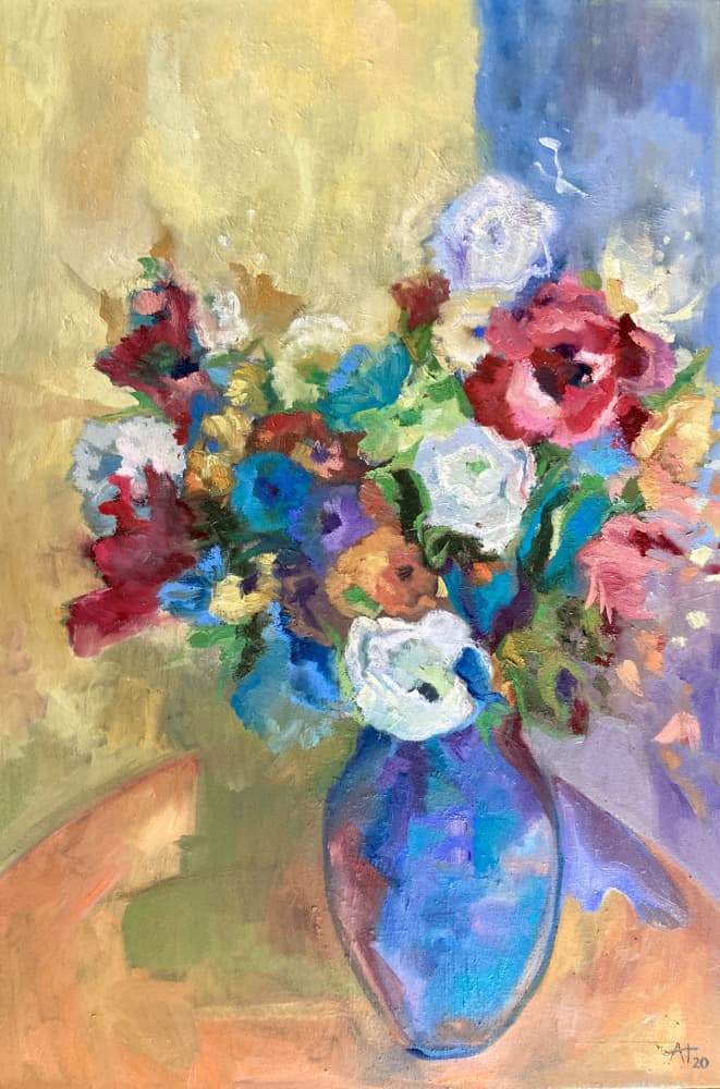 Vibrant Floral Bouquet by Alexandra Higgins — canvas wall art