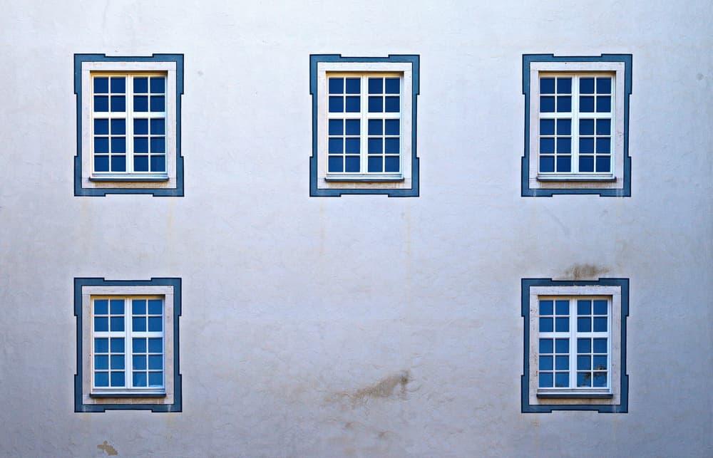 Geometric Blue Windows by Hans Peter Rank — canvas wall art