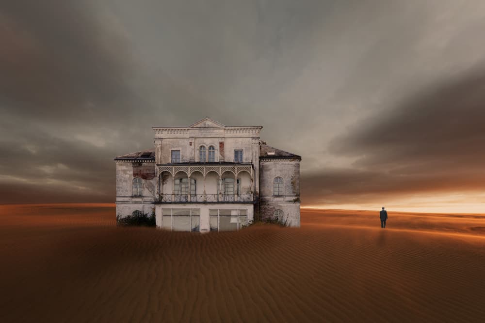 Abandoned Desert House by Uschi Hermann — canvas wall art
