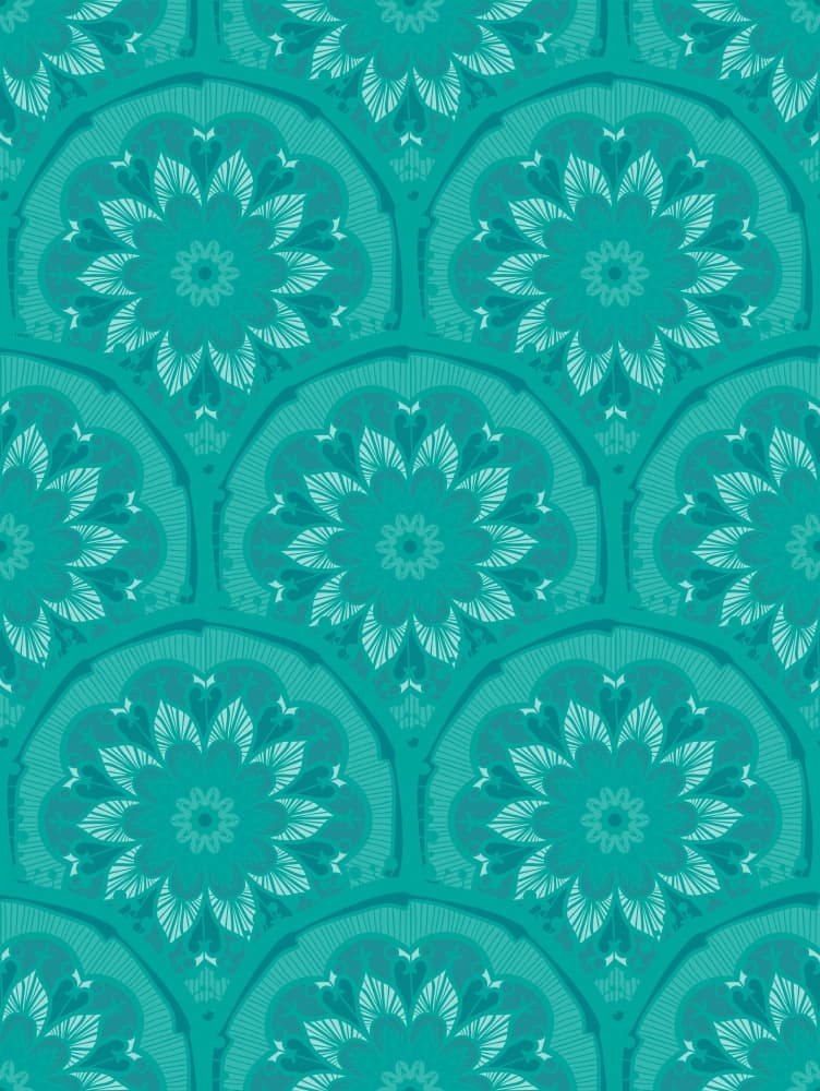 Ornate Teal Mandala by Marika Barsrsind — canvas wall art