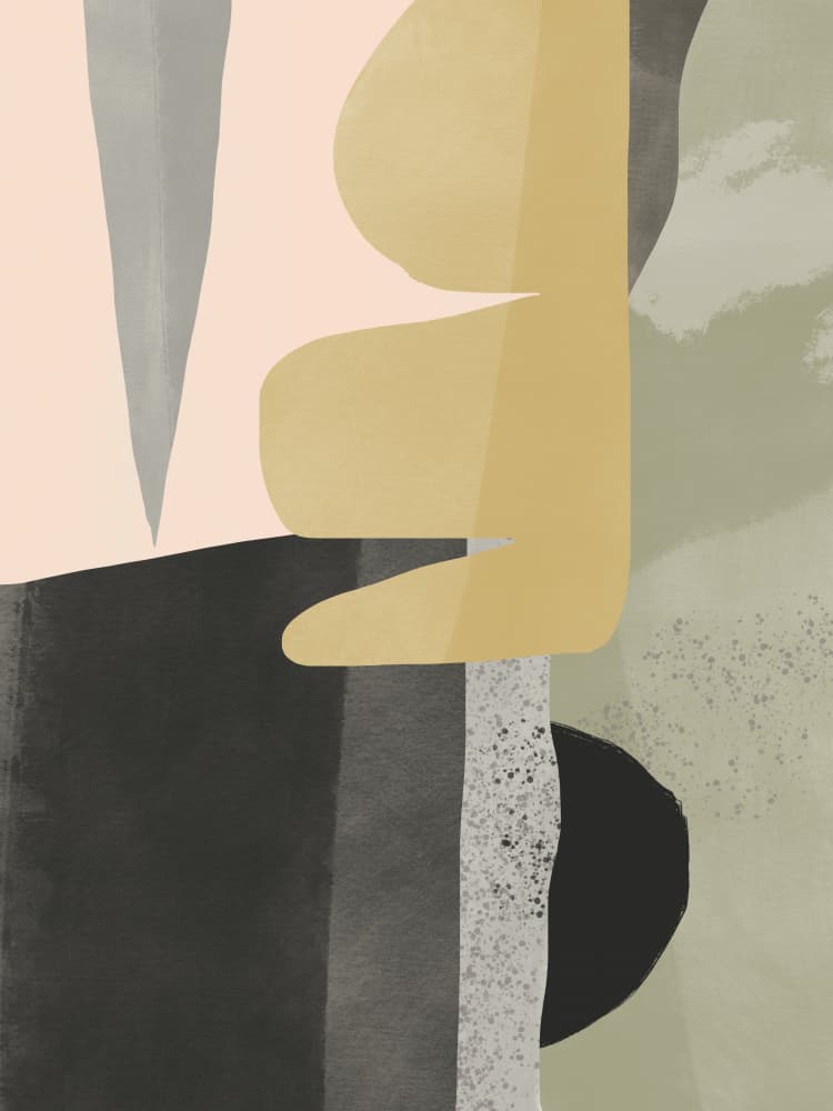 Muted Geometric Balance by Little Dean — canvas wall art