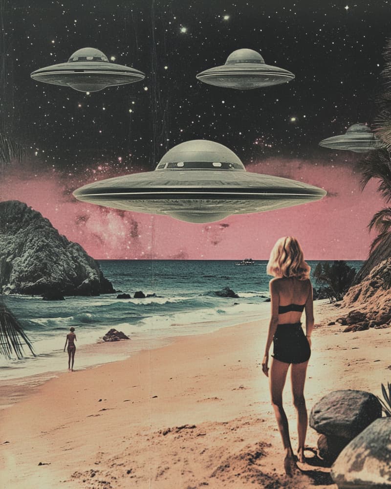 Cosmic Beach Encounter by Samantha Hearn — canvas wall art