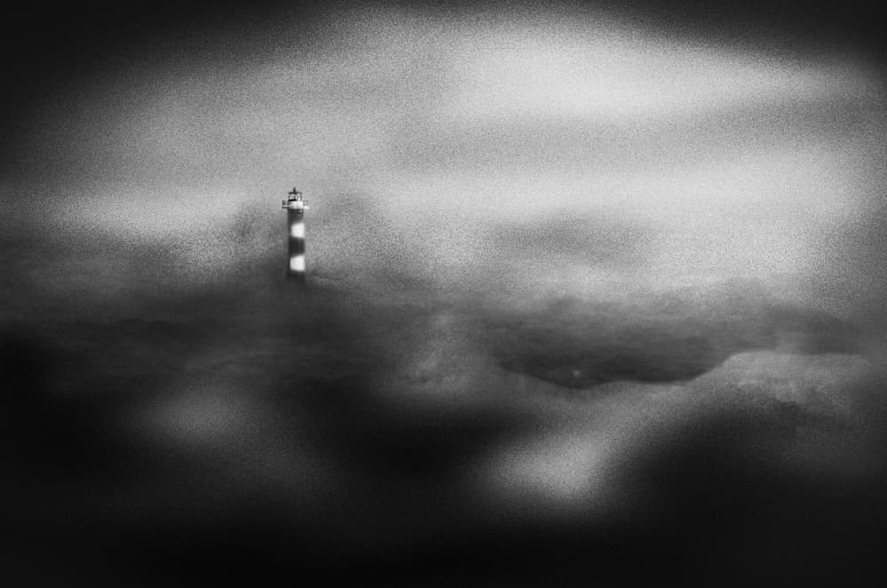 Dark Ocean Lighthouse by Orkidea W. — canvas wall art