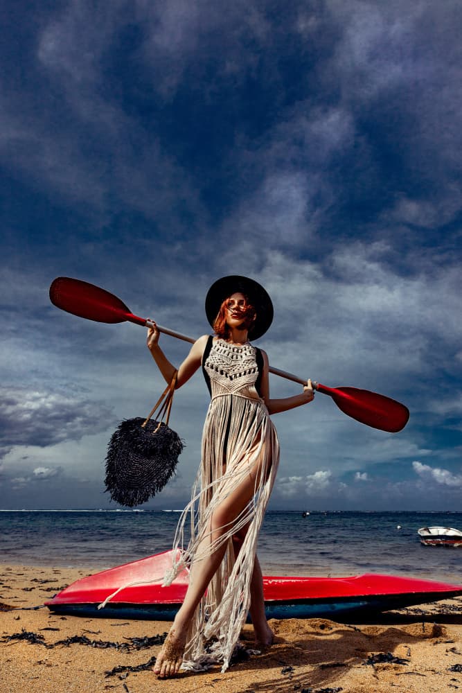 Bohemian Beach Kayaker by Ruslan Bolgov — canvas wall art