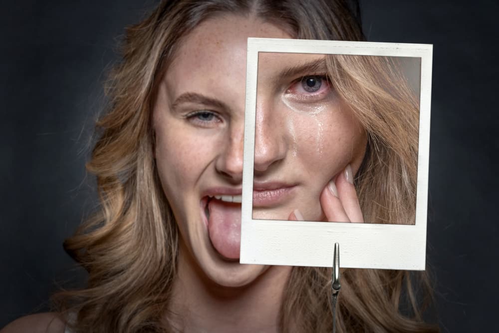 Contrasting Emotions Woman by Marcel Egger — canvas wall art