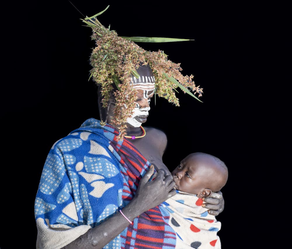 Tribal Mother And Child by Iris Wiener — canvas wall art