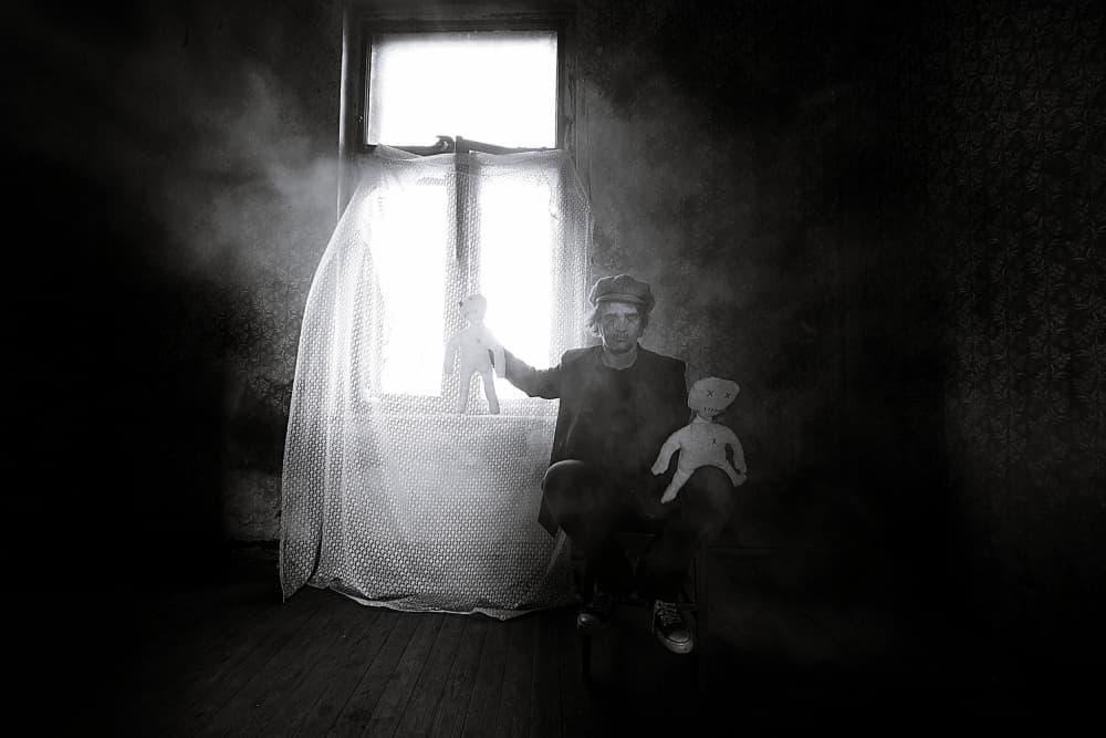 Moody Man Window Light by mario grobenski - psychodaddy — canvas wall art