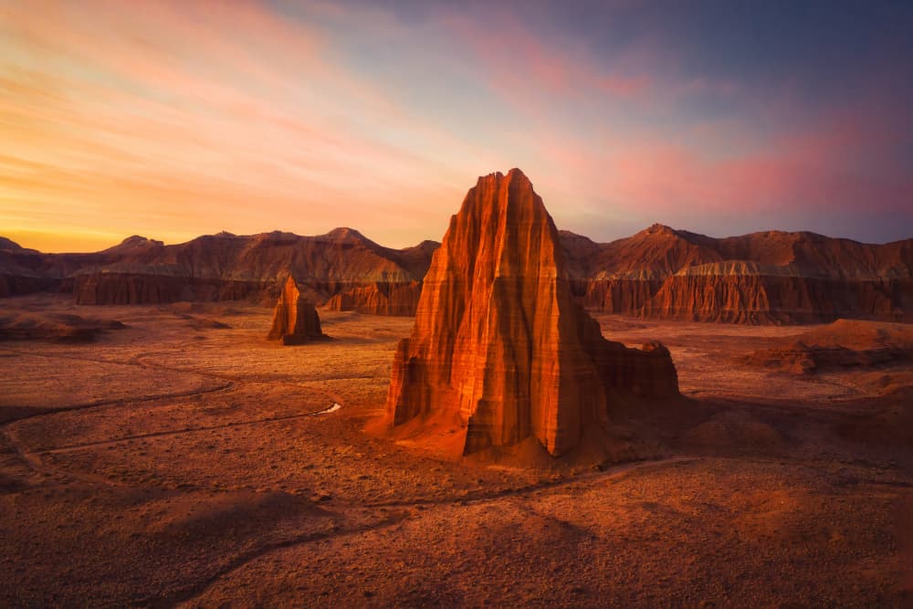 Desert Spires Sunset by Michael Zheng — canvas wall art