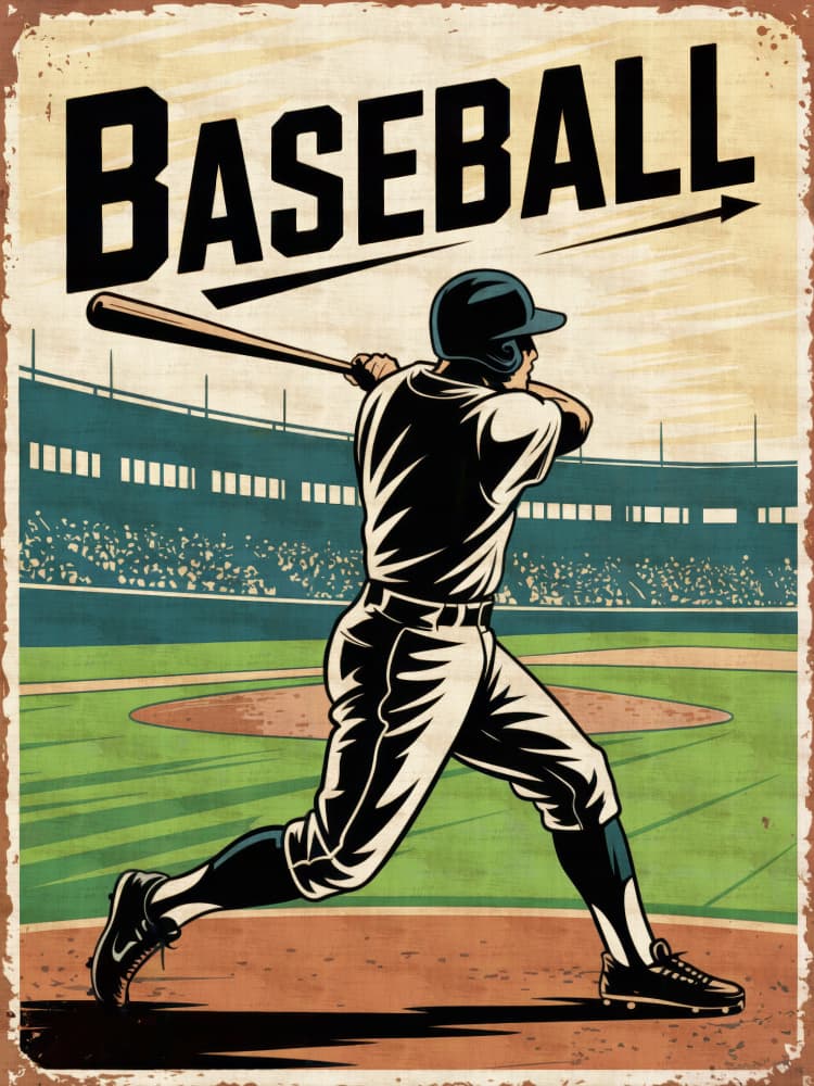Vintage Baseball Batter by Andreas Magnusson — canvas wall art