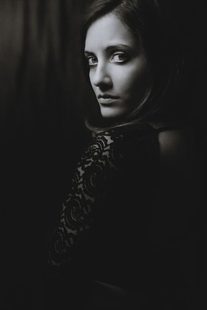 Mysterious Woman's Gaze by Antonella Renzulli — canvas wall art