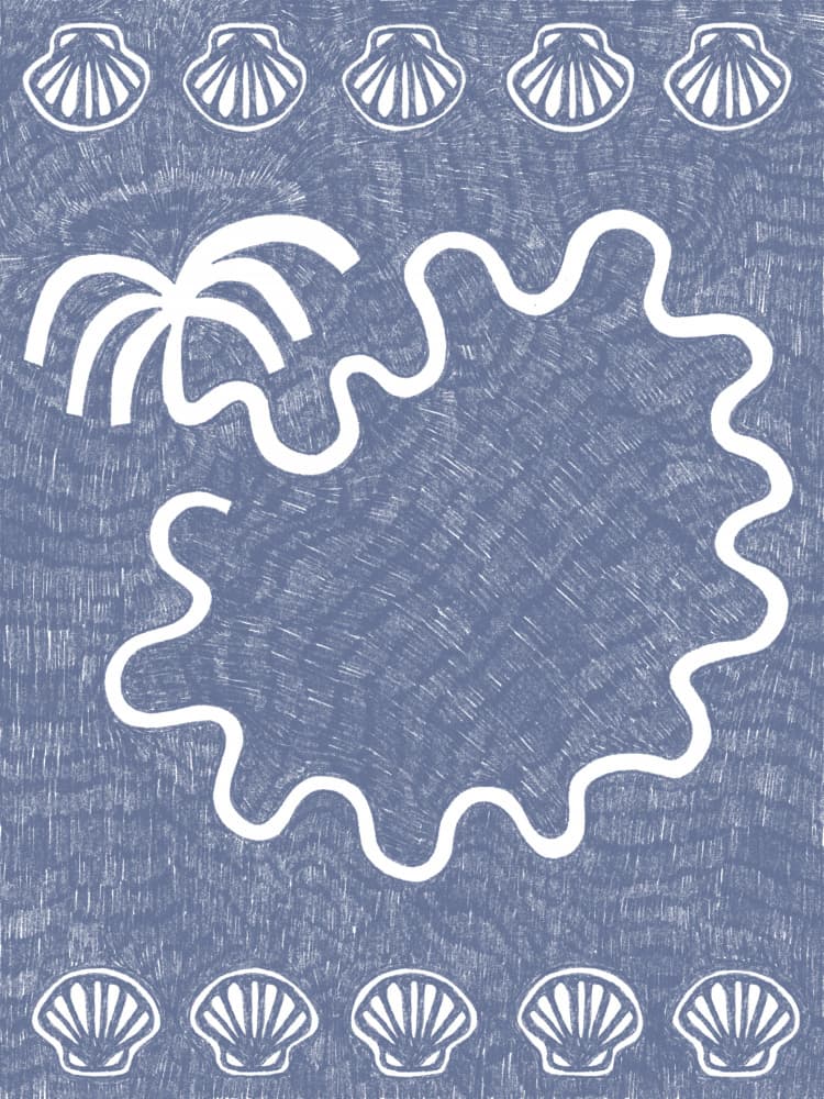 Wavy Tropical Island by Shatha Al Dafai — canvas wall art