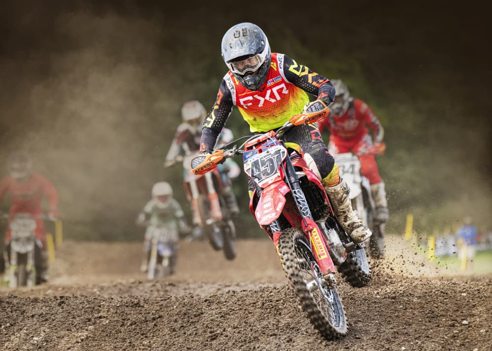 Motocross Racing Action by Louie Luo — canvas wall art
