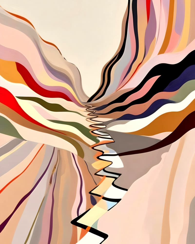 Abstract Wavy Valley by Uma Gokhale — canvas wall art