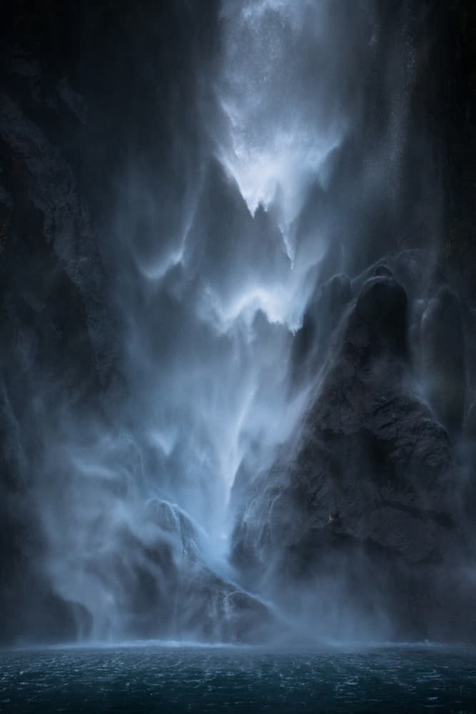 Dark Misty Waterfall by John Kitching — canvas wall art