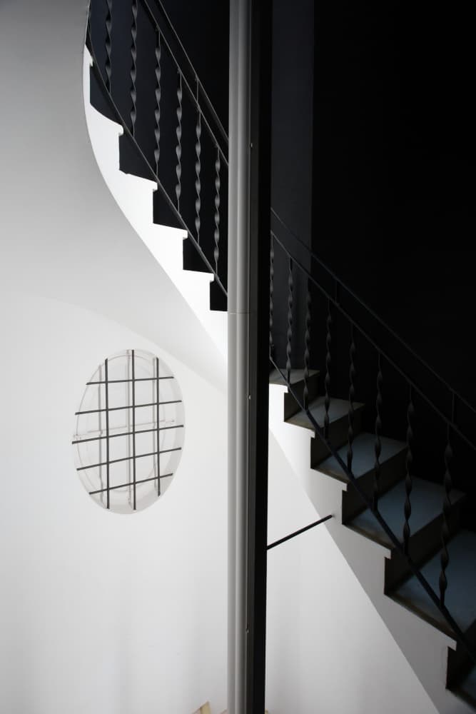 Black and White Staircase by Paco Palazon — canvas wall art