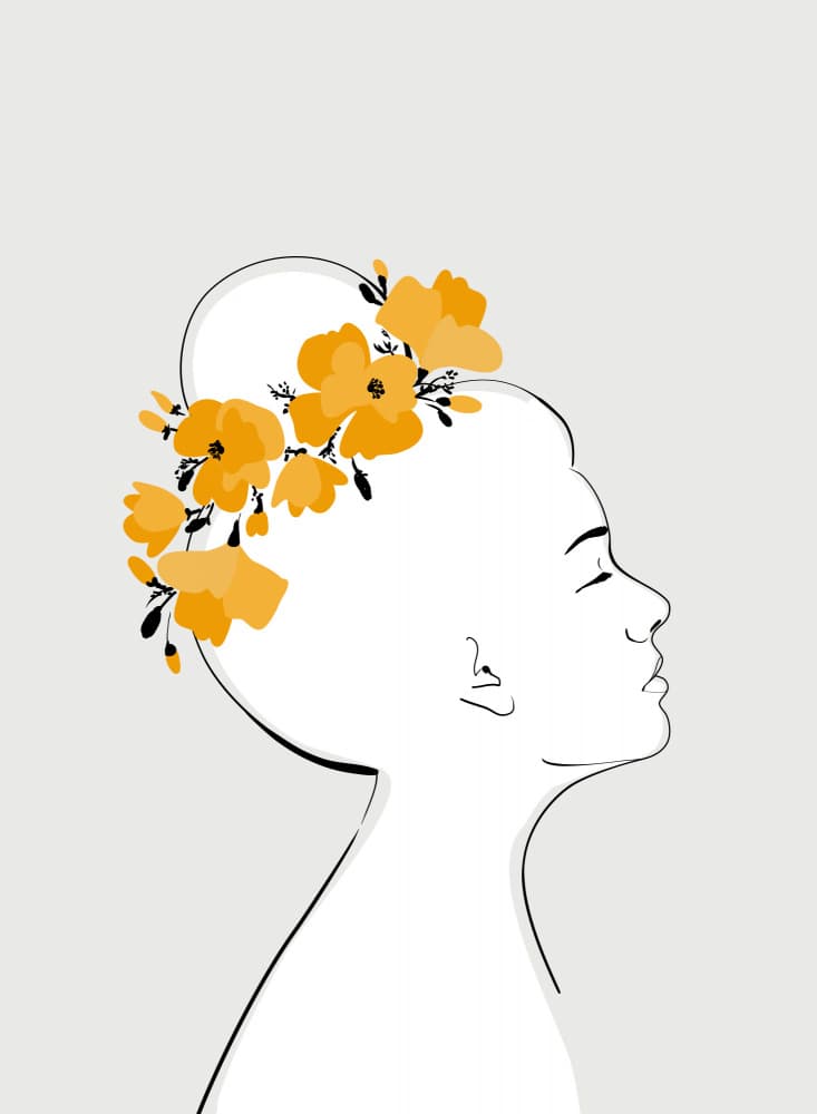 Serene Floral Woman by Rosana Laiz Blursbyai — canvas wall art
