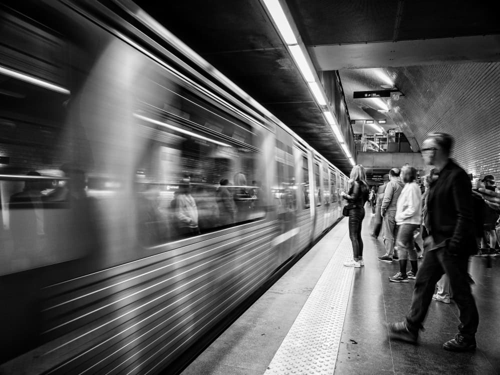 Subway Station Motion by Fernando Abreu — canvas wall art