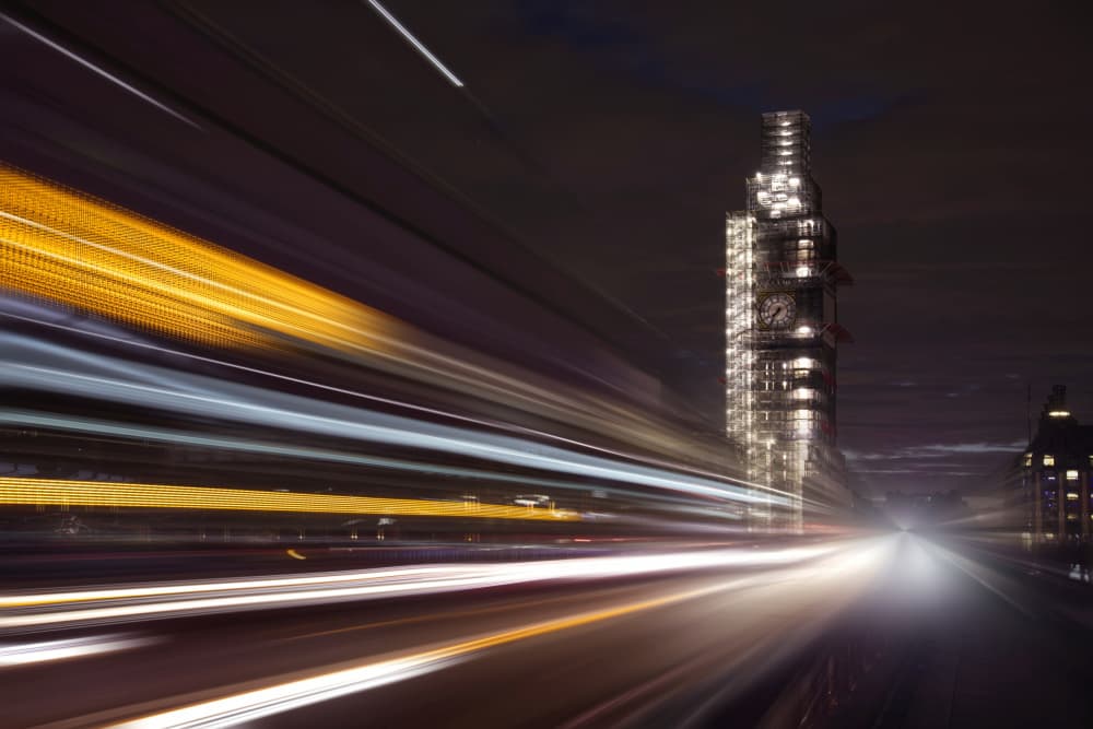Big Ben Light Trails by Erhard Batzdorf — canvas wall art