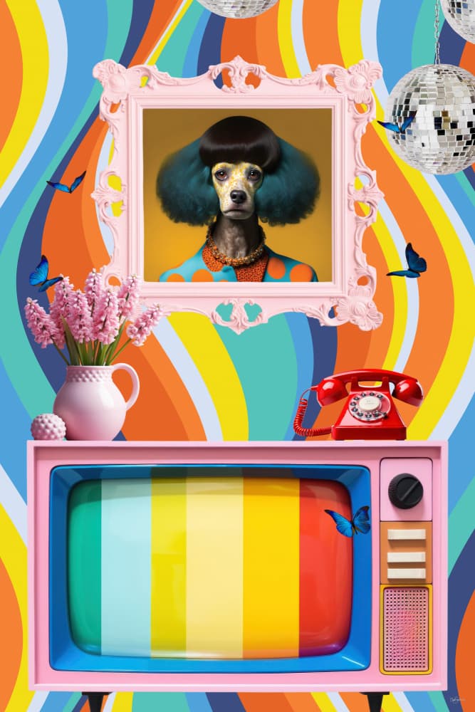 Whimsical Poodle Pop Art by Sue Skellern — canvas wall art