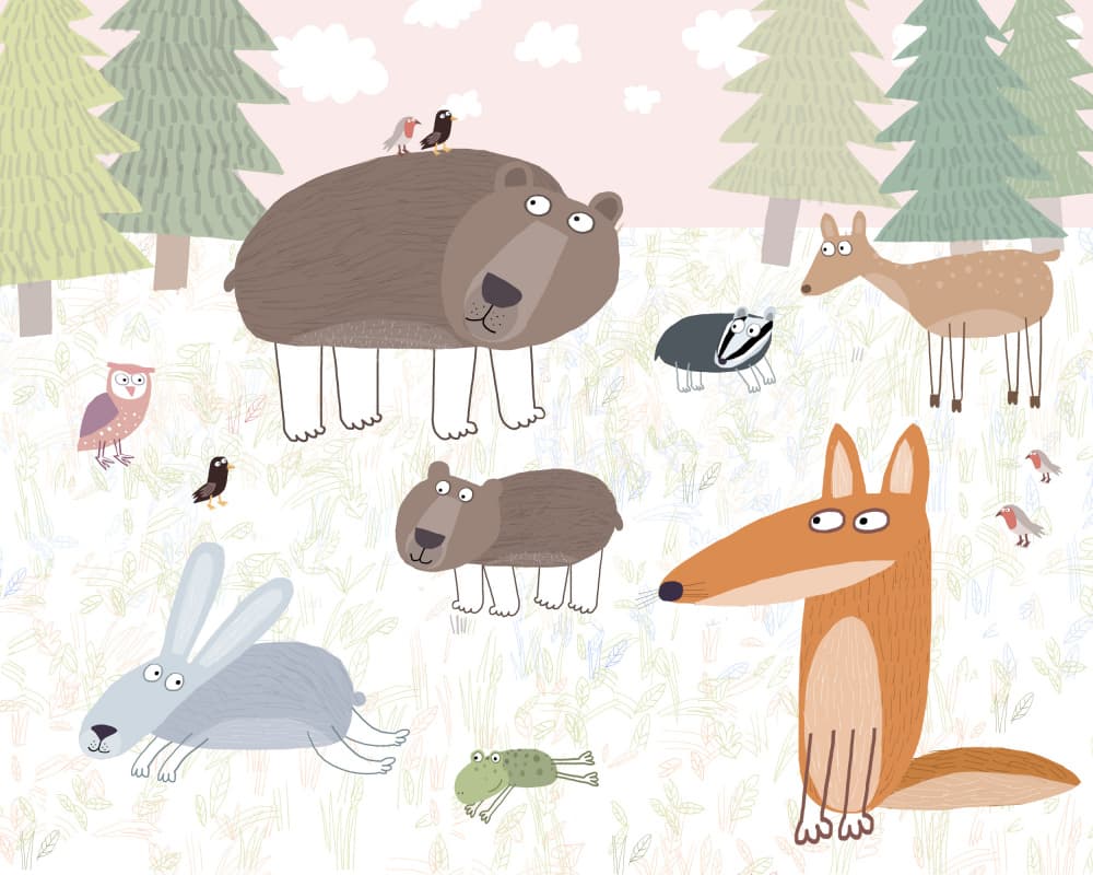 Forest Animal Friends by Carla Daly — canvas wall art