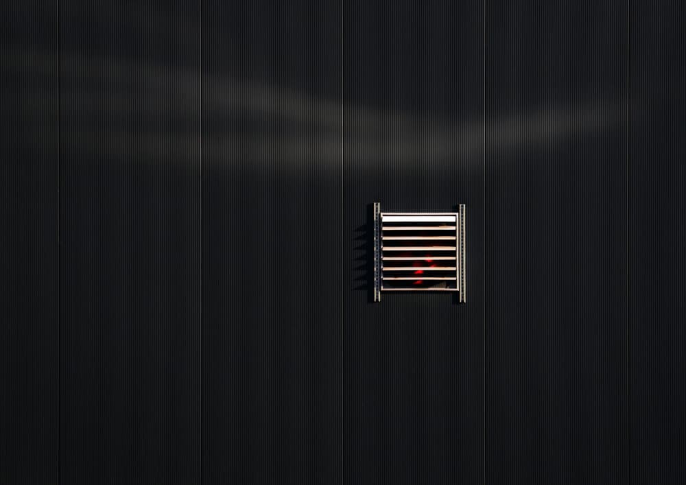 Industrial Wall Red Accent by Hans-Wolfgang Hawerkamp — canvas wall art