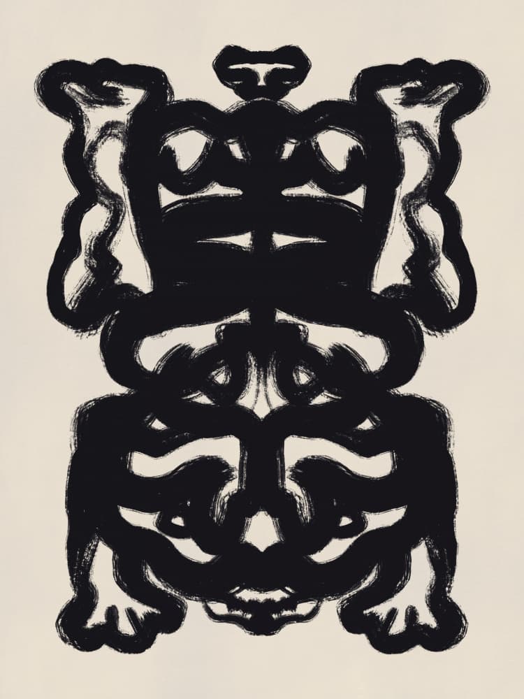 Black Ink Totem by Little Dean — canvas wall art