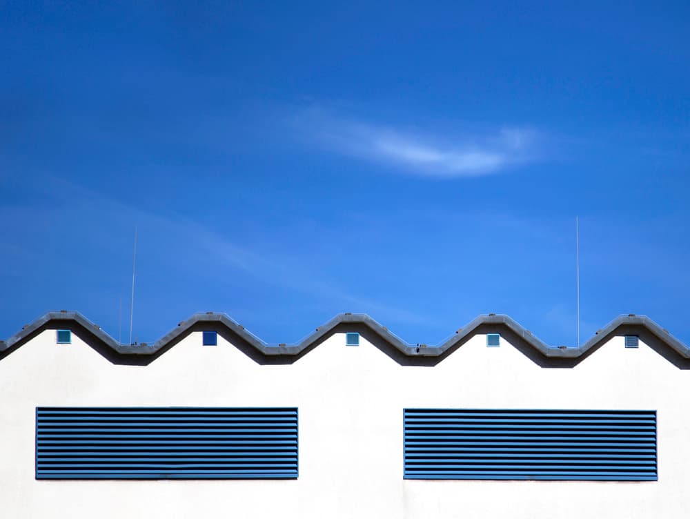 Geometric Blue Architecture by Anna Niemiec — canvas wall art
