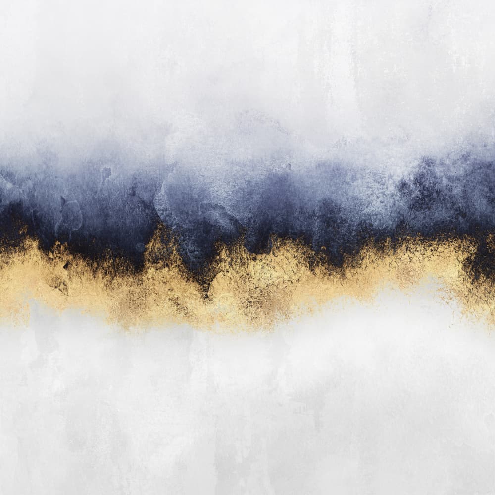 Modern Gold Blue Abstract by Elisabeth Fredriksson — canvas wall art