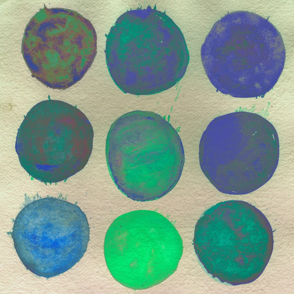 Abstract Green Blue Circles by Sharyn Bursic — canvas wall art