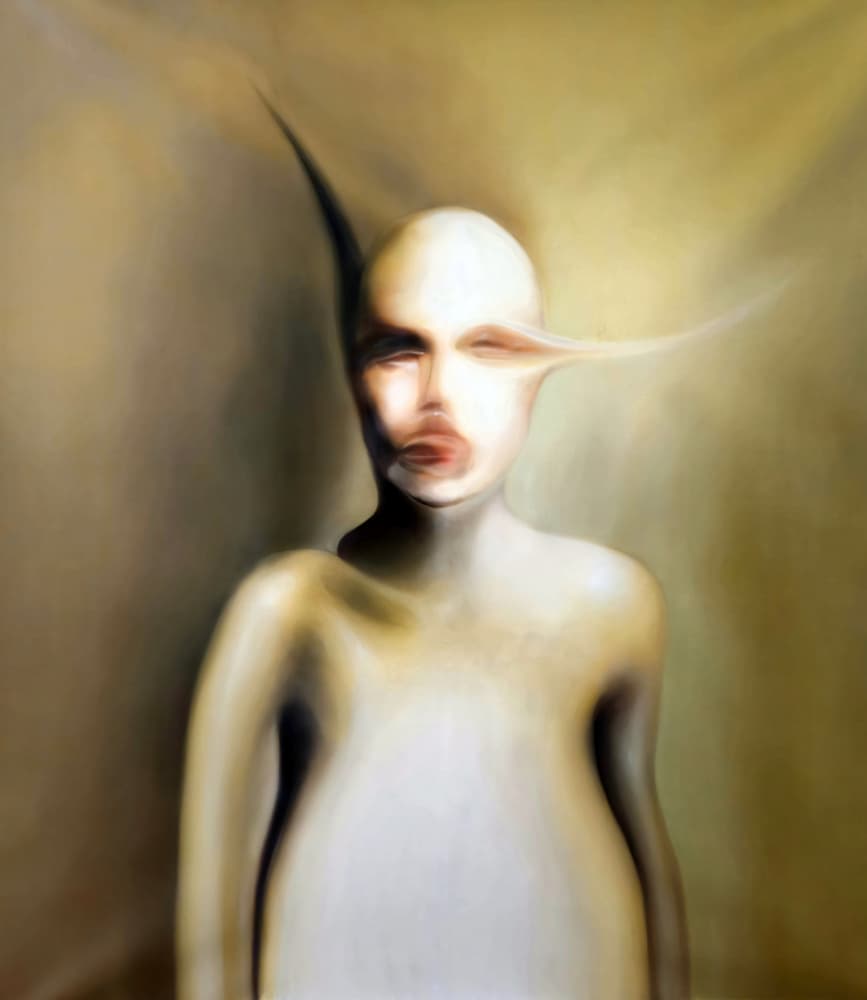 Distorted Surreal Portrait by Stefano Mazzolini — canvas wall art