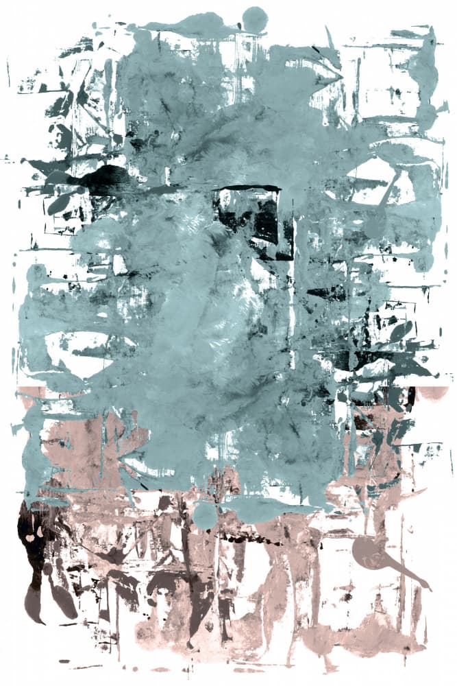 Distressed Teal Blush Abstract by cartissi — canvas wall art