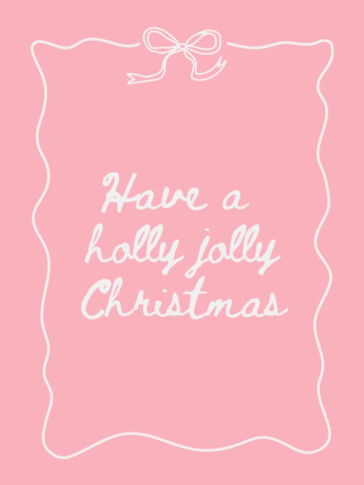 Pink Holly Jolly Christmas by Jolly and Dash — canvas wall art