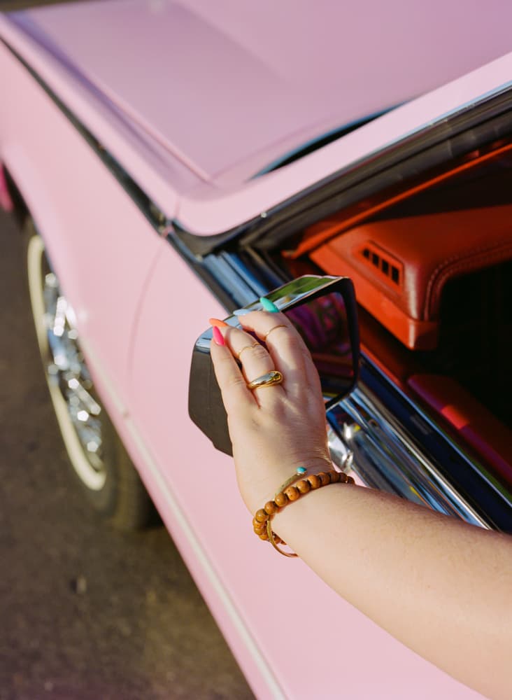 Stylish Hand Pink Car by Bethany Young — canvas wall art