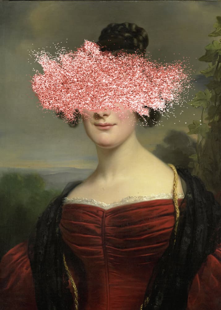 Elegant Pink Glitter Portrait by The Art Concept — canvas wall art