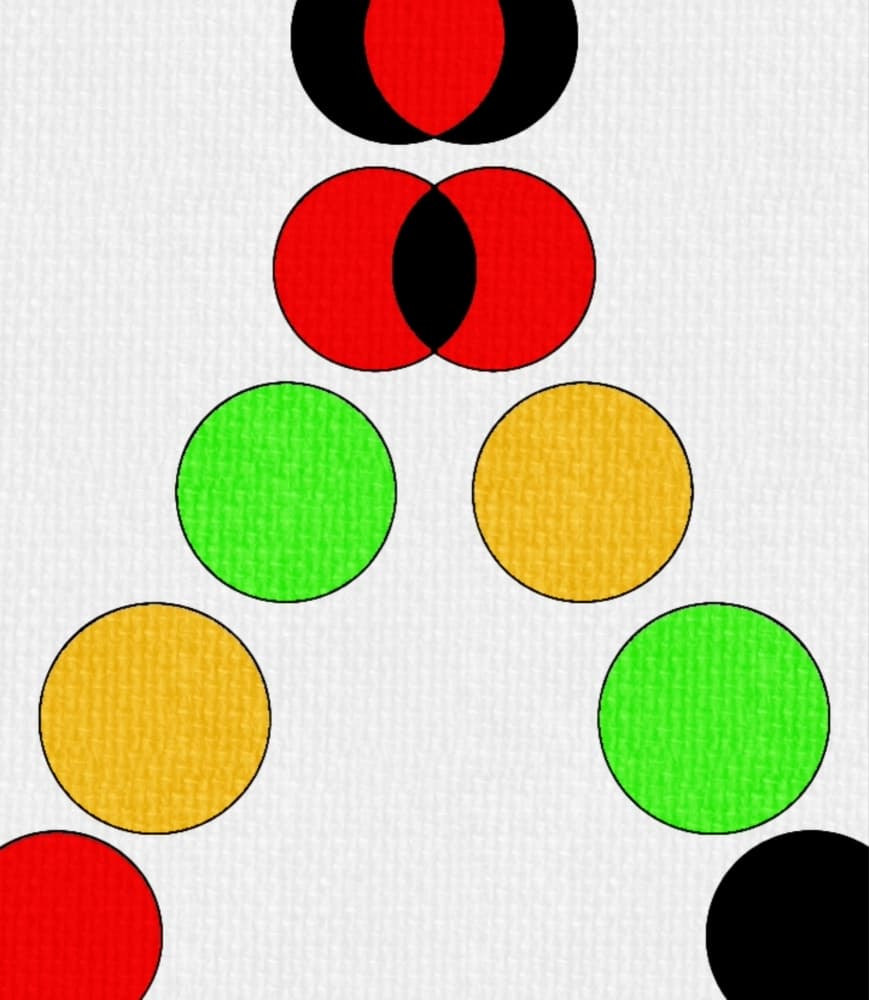 Colorful Overlapping Circles by Temitope Ogunwale — canvas wall art