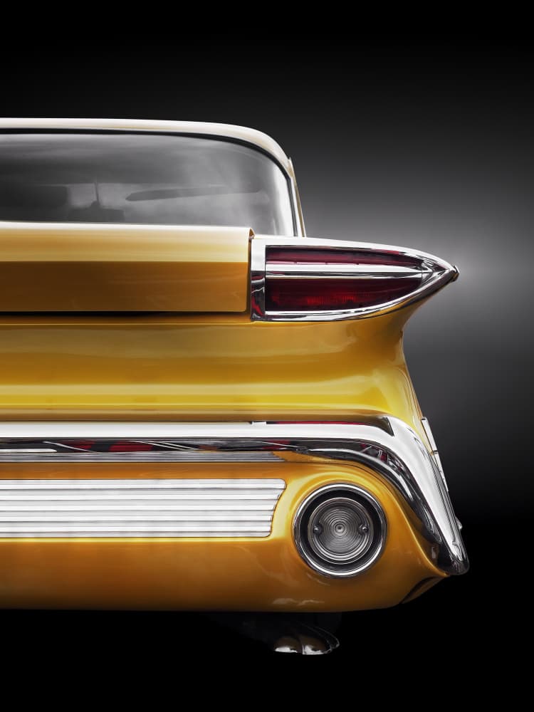 Classic Yellow Car Detail by Beate Gube — canvas wall art