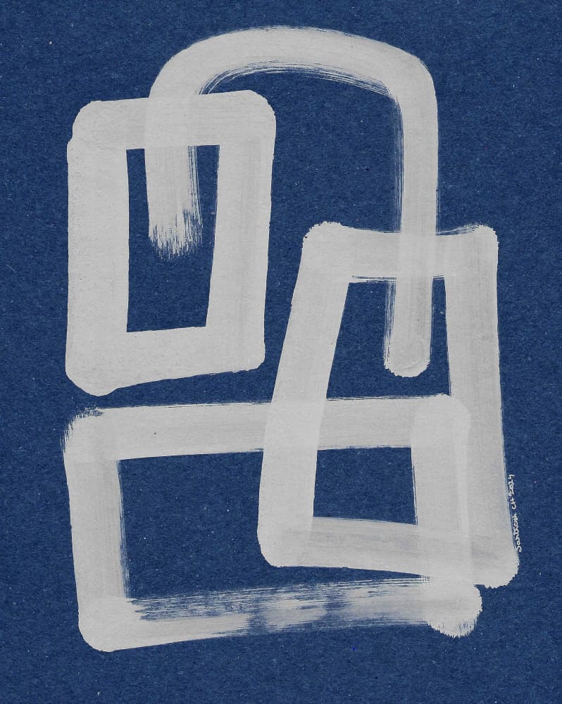 Abstract Indigo Forms by Santhosh ch — canvas wall art